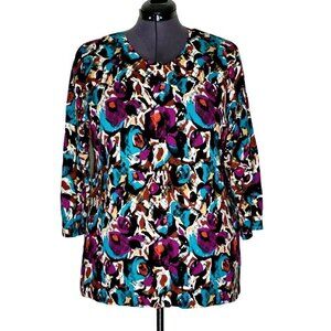 Lane Bryant Cardigan Sweater Size 18/20 Button Front Lightweight Purple Aqua